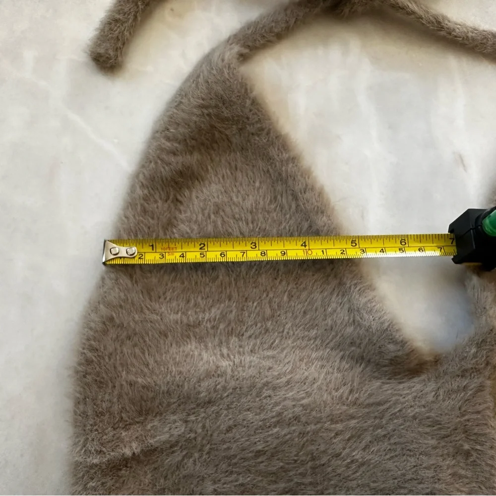 Gymshark Fuzzy Tan Halter Tank Top - Picture 7 of 12